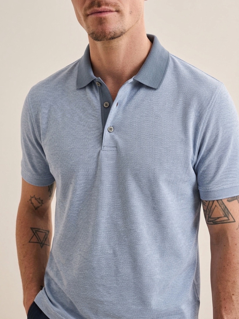 CANALI Men's Slim Fit Cotton Short Sleeve Polo - Light Blue, XL/ Sz 56 [IT]